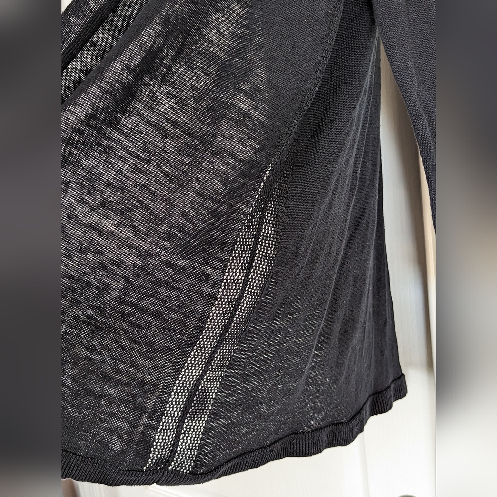 Talbots Plus Black Open-Front Linen Cardigan - image 6